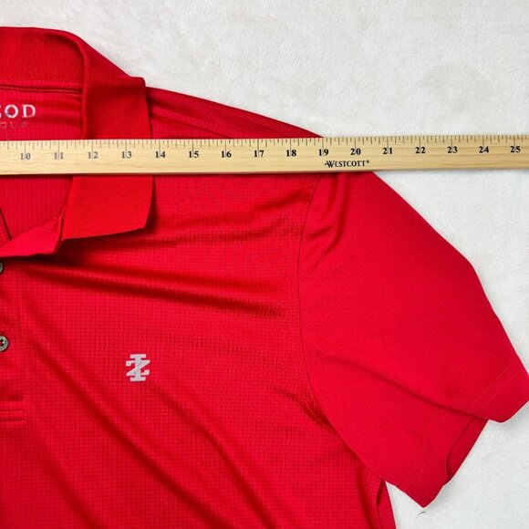 IZOD Golf Polo Shirt Red Collared Cotton Polyester Blend Men’s Size Large - Picture 6 of 8